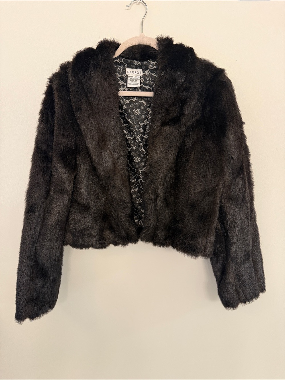George Dark Brown Faux Fur Short Jacket